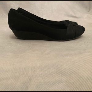 Black Wedged Flats